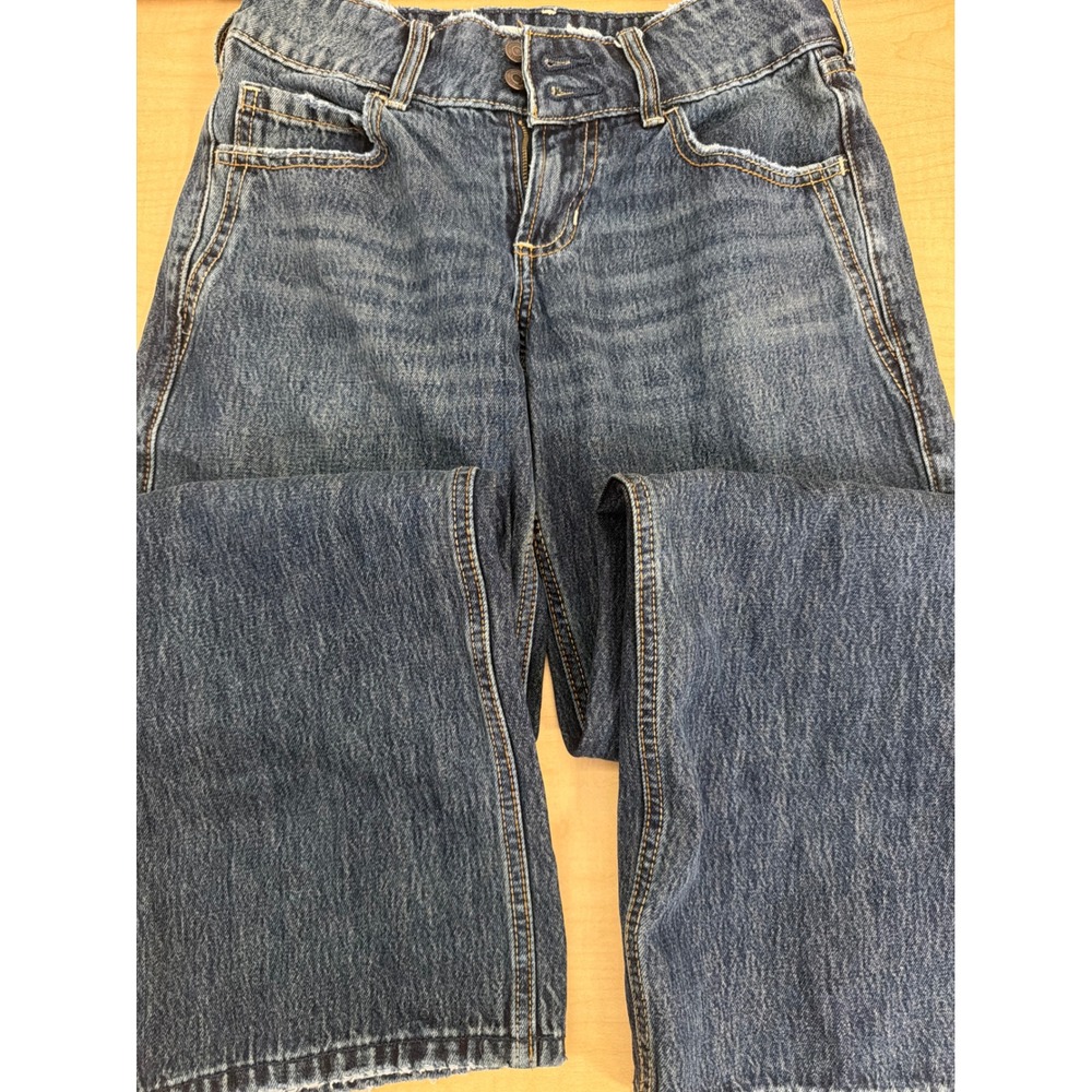 Hollister Low Rise Baggy Jeans W24 Short Medium Wash Blue Denim 00S